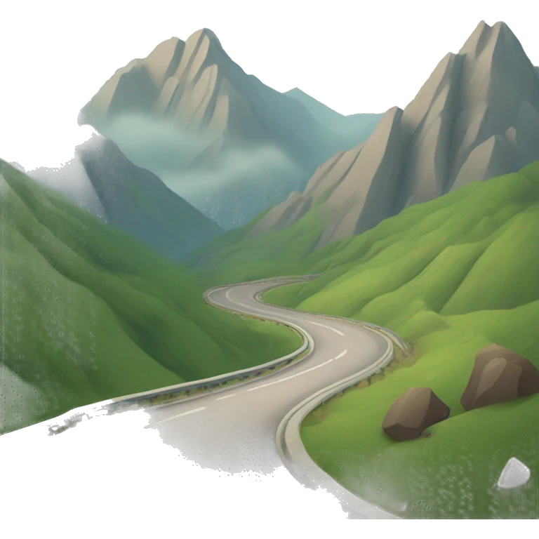 una carretera con montañas emoji