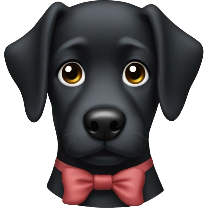 Please make a big black dog with a bow emoji