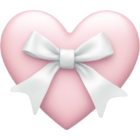 Pastel pink heart with white bow emoji