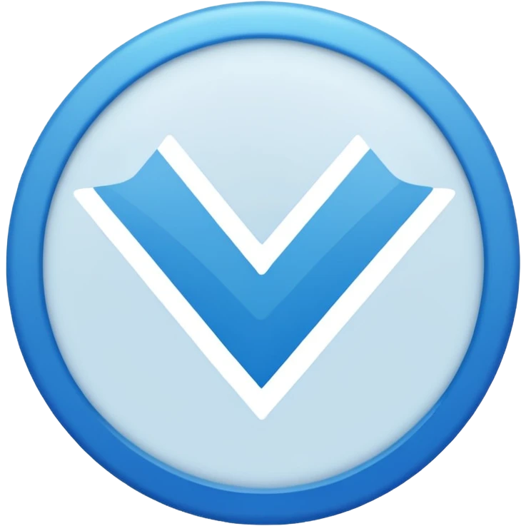 Circulo azul con una ✓ en el medio de color blanco  emoji