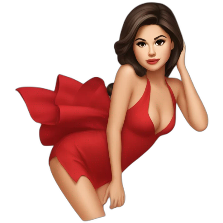 Selena gomez sexy red dress emoji