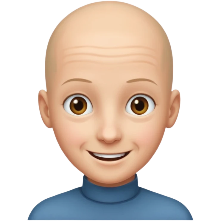 eleven with bald hair emoji
