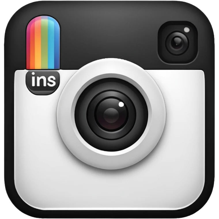 Black and white Instagram logo emoji