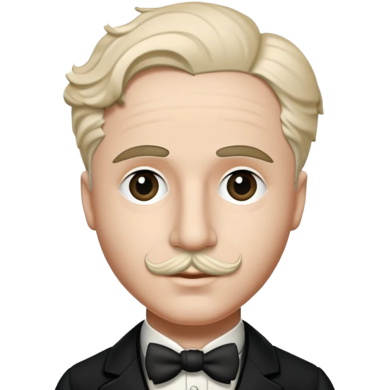 Charlie chaplin without a hat on and a black side part emoji