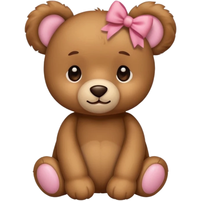 cute teddy bear with bows on two ears emoji