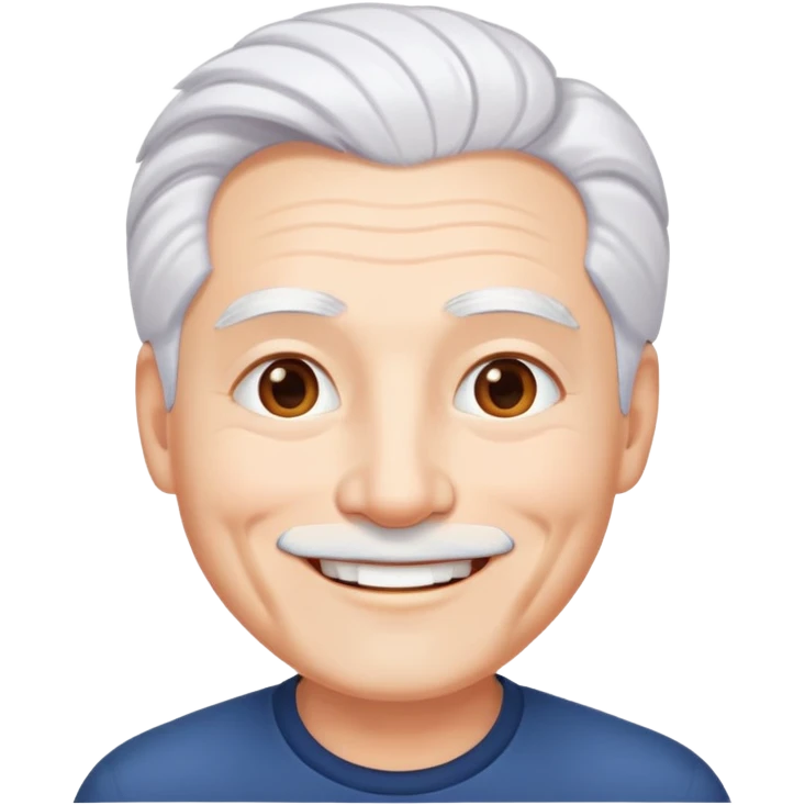 "- Nam
- 50 tuổi
- Da trắng
- Tóc bạc, lông mày trắng
- Cười mỉm
" emoji