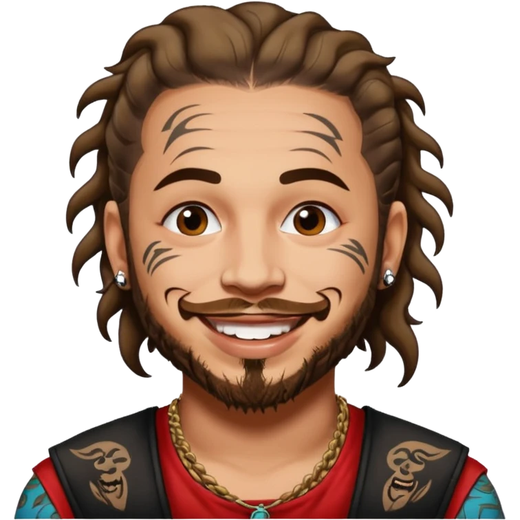 post malone many face tattoos emoji