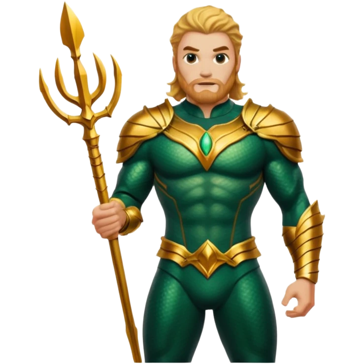 aquaman full green and gold armor standing emoji