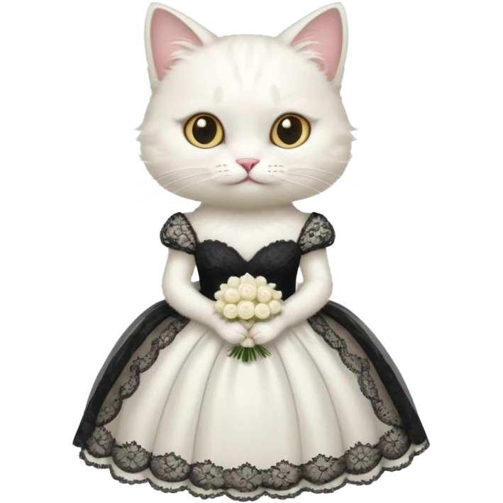white cat in a wedding dress emoji