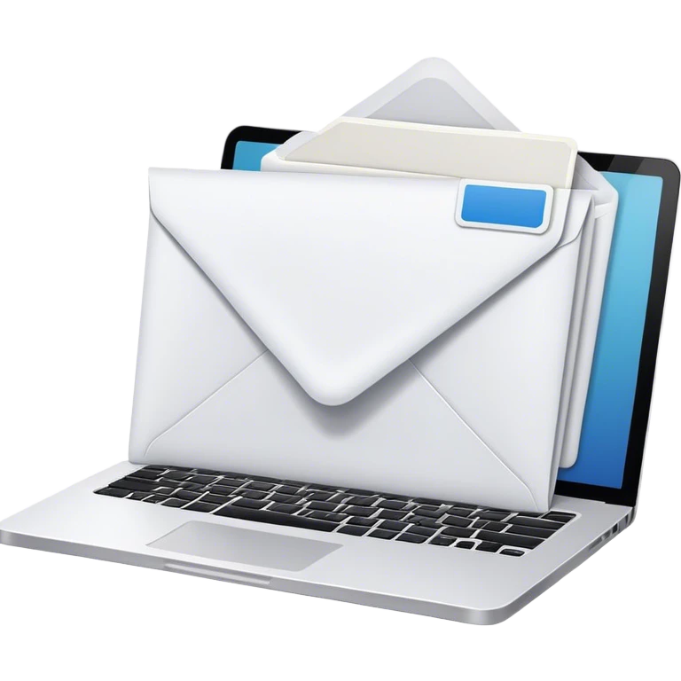 Envelopes from laptop  emoji