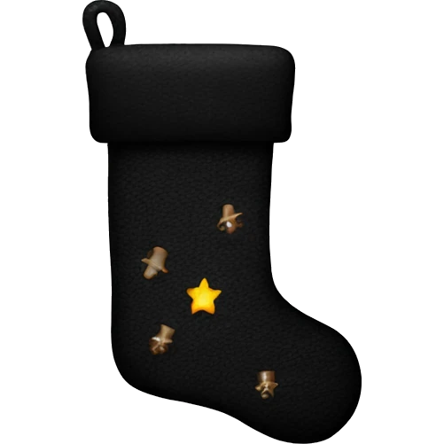 black Christmas stocking emoji
