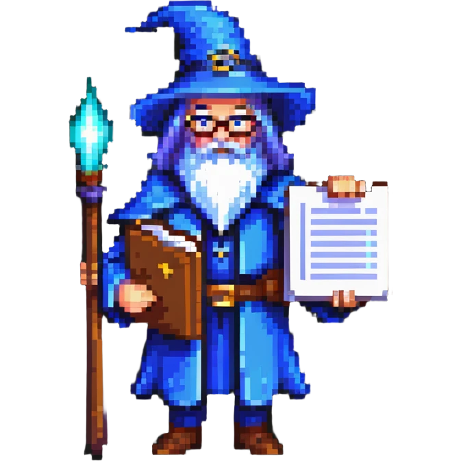 wizard holding documents emoji