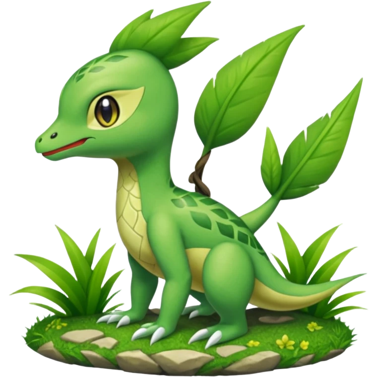 Larvitar-Sceptile-Celebi-Snivy-hybrid-fusion (full body) emoji