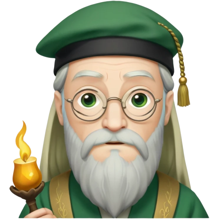 albus dumbledore from harry potter with green   tam o'shanter emoji