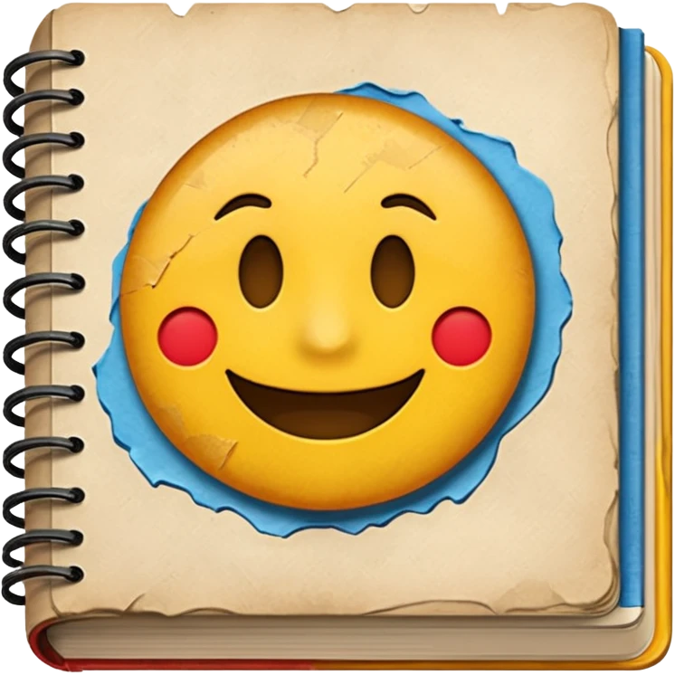 A textbook with the word 'emoji' written on the cover emoji