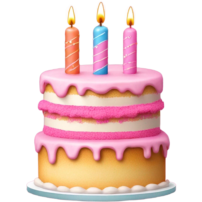 pink birthday cake emoji