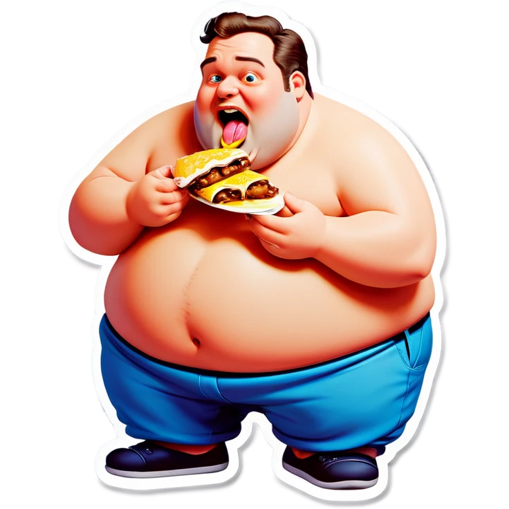 Fat guy eating  emoji