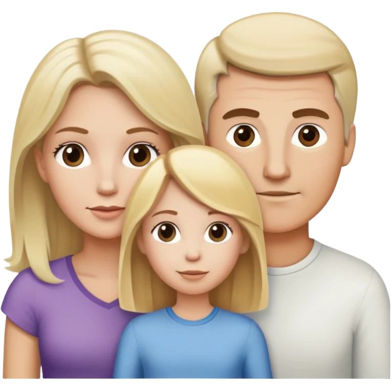 White family, 1 mom with brown hair, 1 dad with Blonde hair, 1 girl with blonde hair emoji