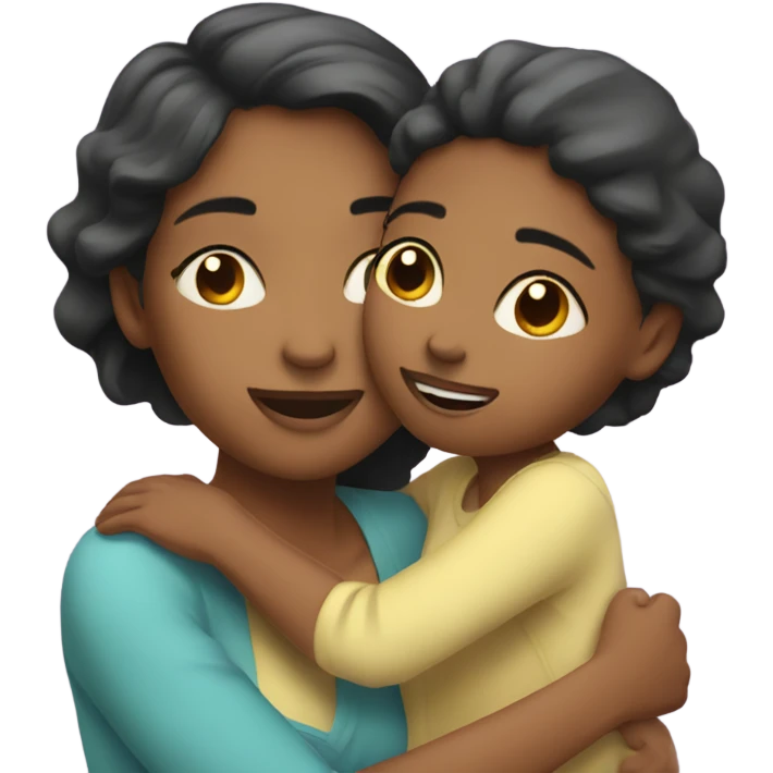 A daughter hugs her mother  emoji