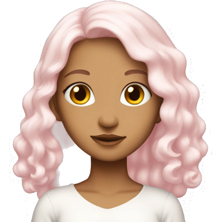 pretty angelic girl with light pink hair  emoji