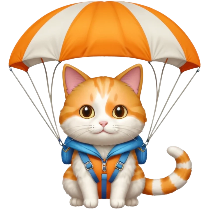 cat with parachute emoji