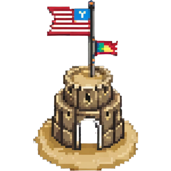 sand castle with a flag on top emoji