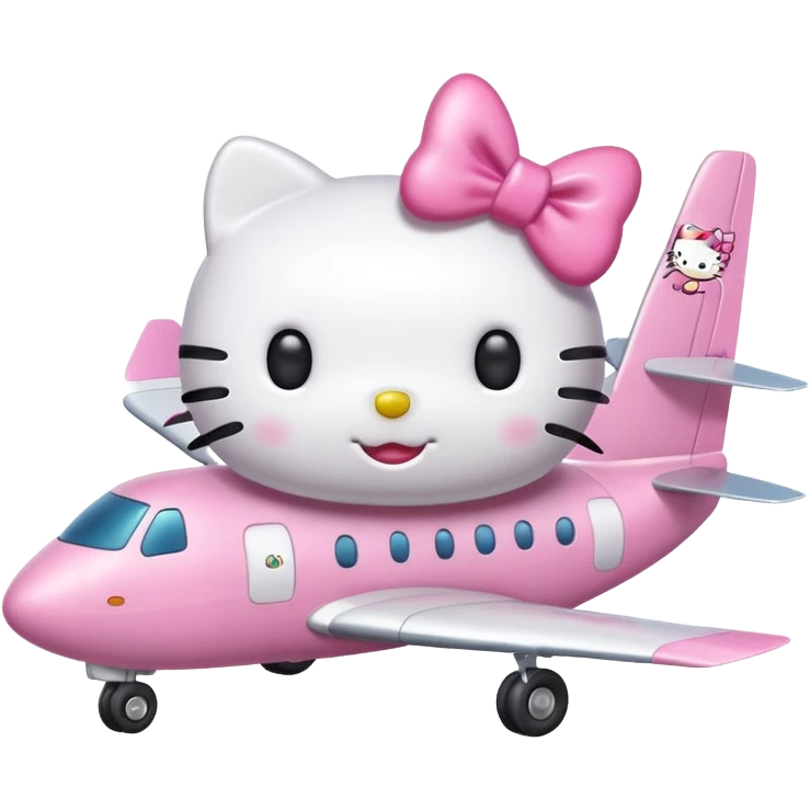 white hello kitty airplane  emoji