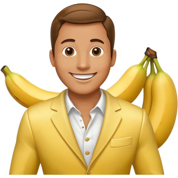 Man  wears banana suit  emoji