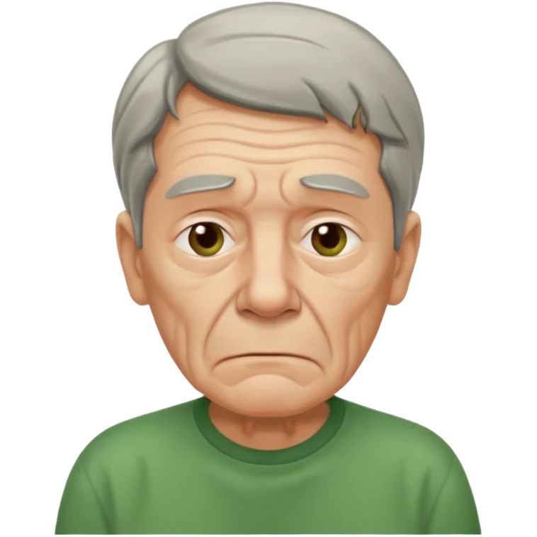 tired looking 65 year old man in green shirt emoji