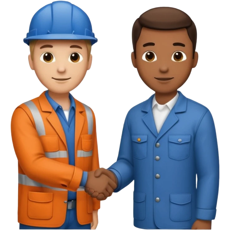 Mechanic and gentleman shaking hands emoji