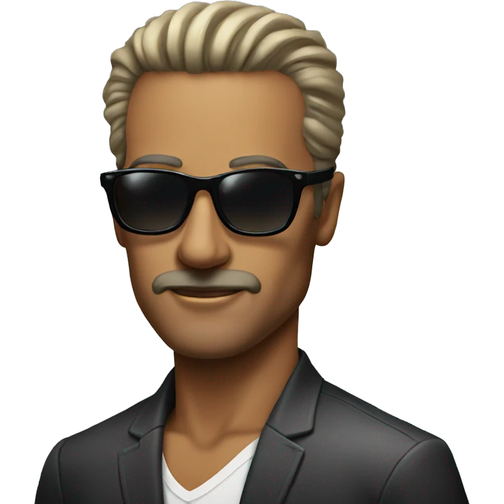 portrait of a stylish man with sunglasses emoji
