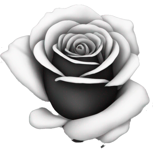 Black and white rose  emoji
