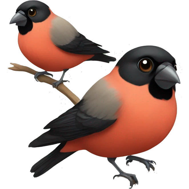 Bullfinch aduld and babies emoji