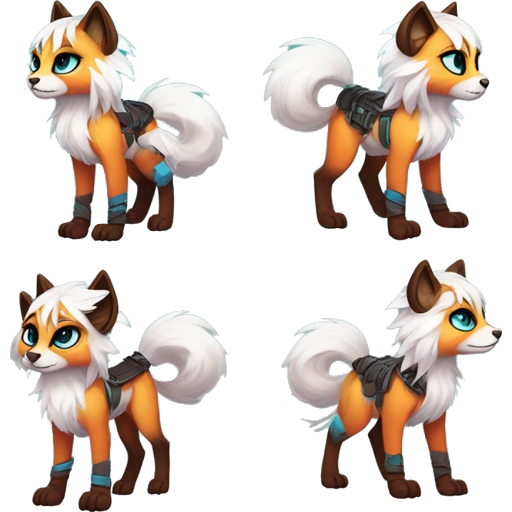 Cool cute Kawaii edgy colorful fantasy animal fursona by griffsnuff & LiLaiRa & Falvie full body emoji