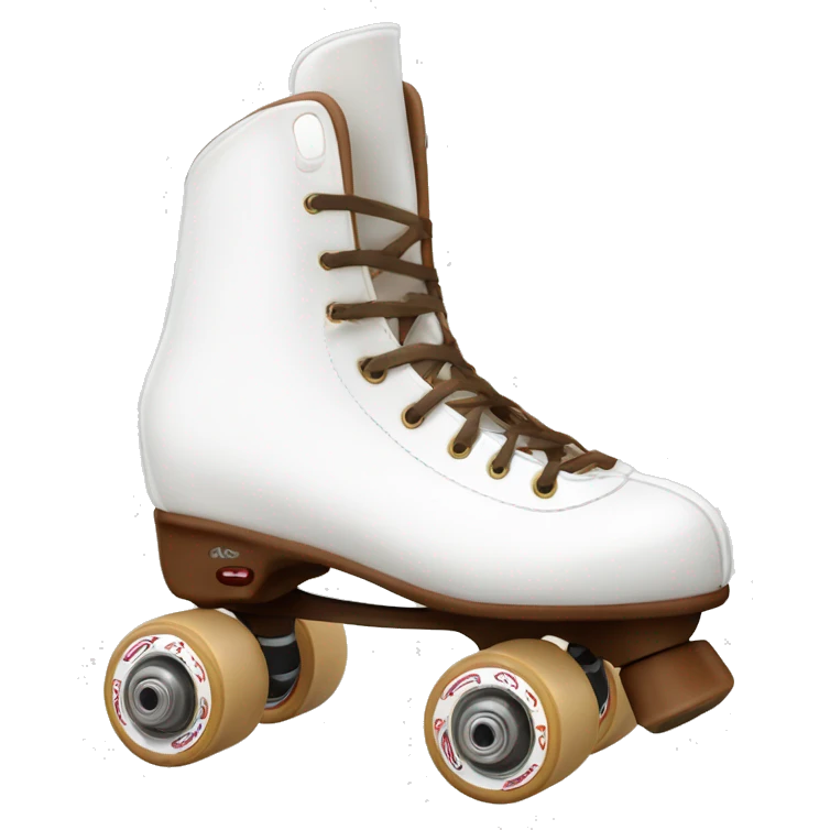 White artistic rollerskates from edea flamenco with brown toestop emoji