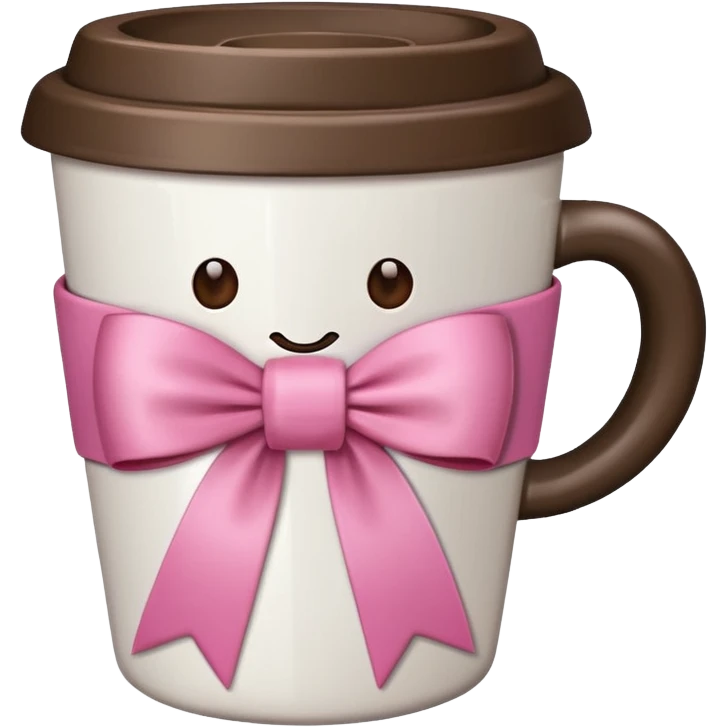 coffee cup with a pink ribbon emoji