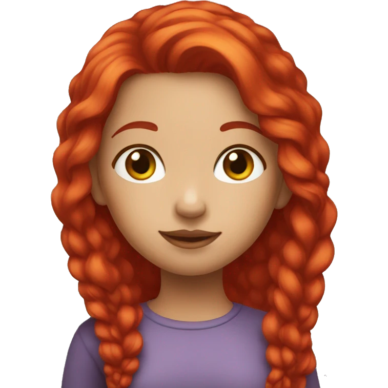 red crimson hair girl emoji
