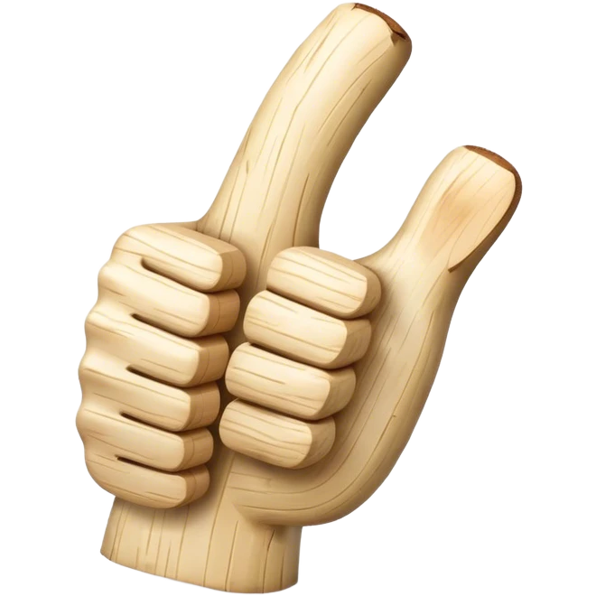 thumbs up emoji made of white birch emoji