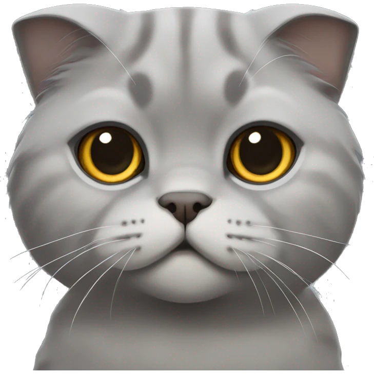Grey Scottish fold cat  emoji