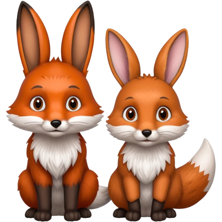 fox and rabbit emoji