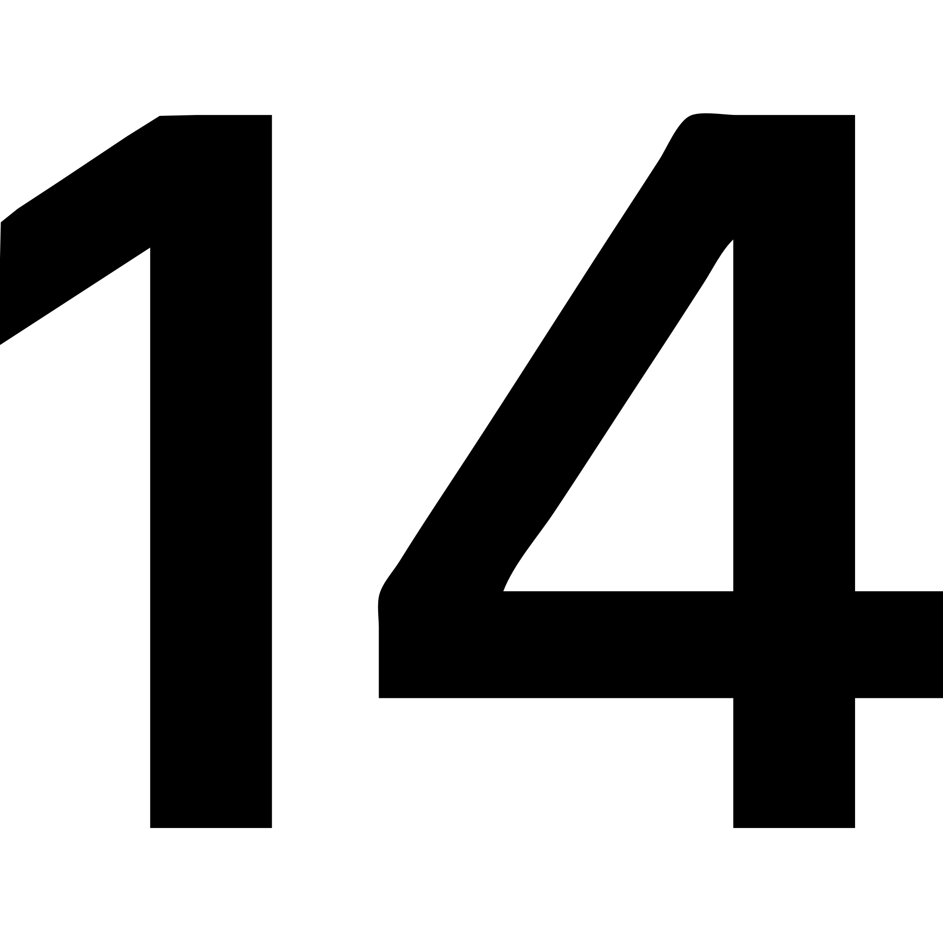 number 14 in blue, icon style, filled color emoji