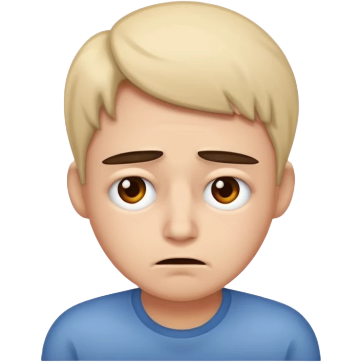 Un visage fatigué et un expression de paresseux emoji