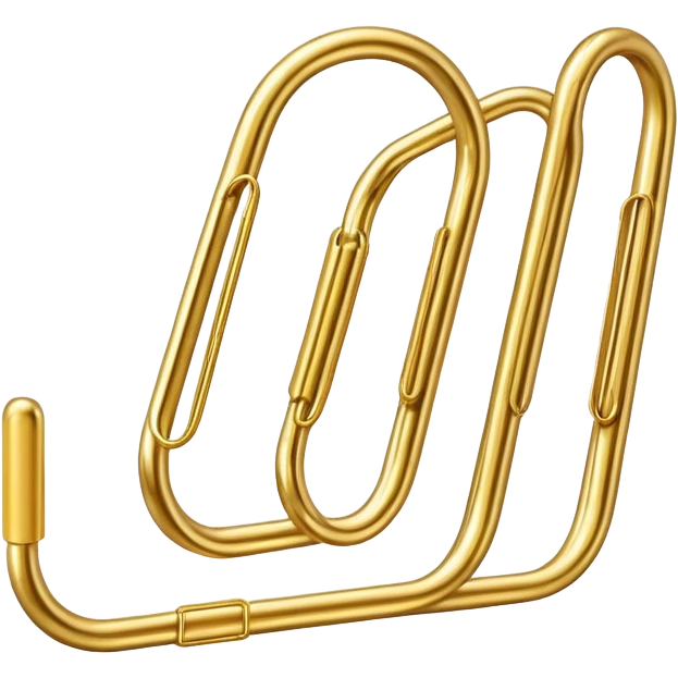 Gold paper clip emoji