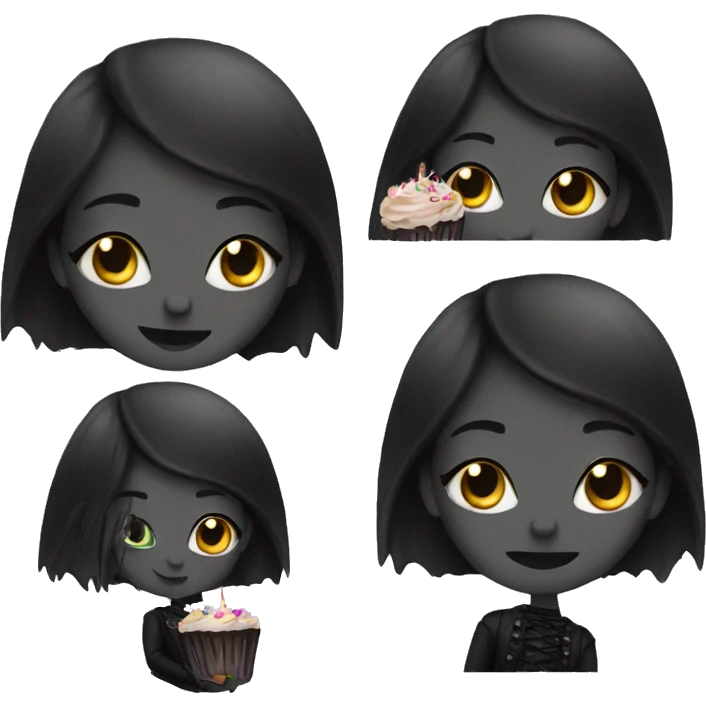 goth girl celebrating birthday  emoji