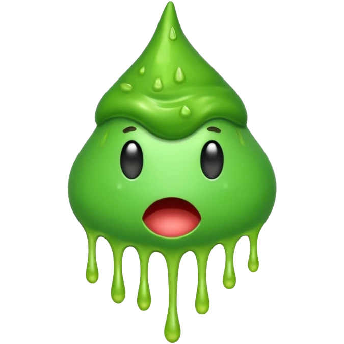 green dripping non face emoji