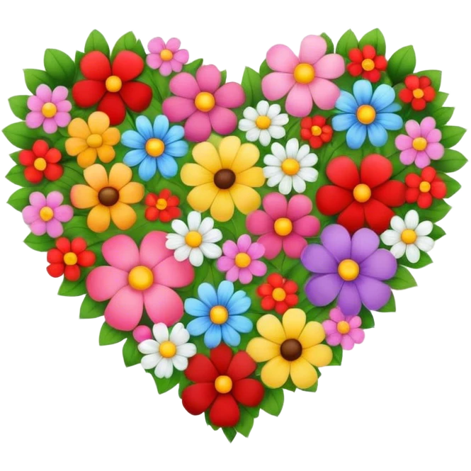 Beautiful heart with flowers  emoji