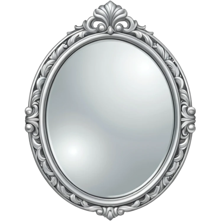 silver elegant mirror with handle with a lot of decoration emoji