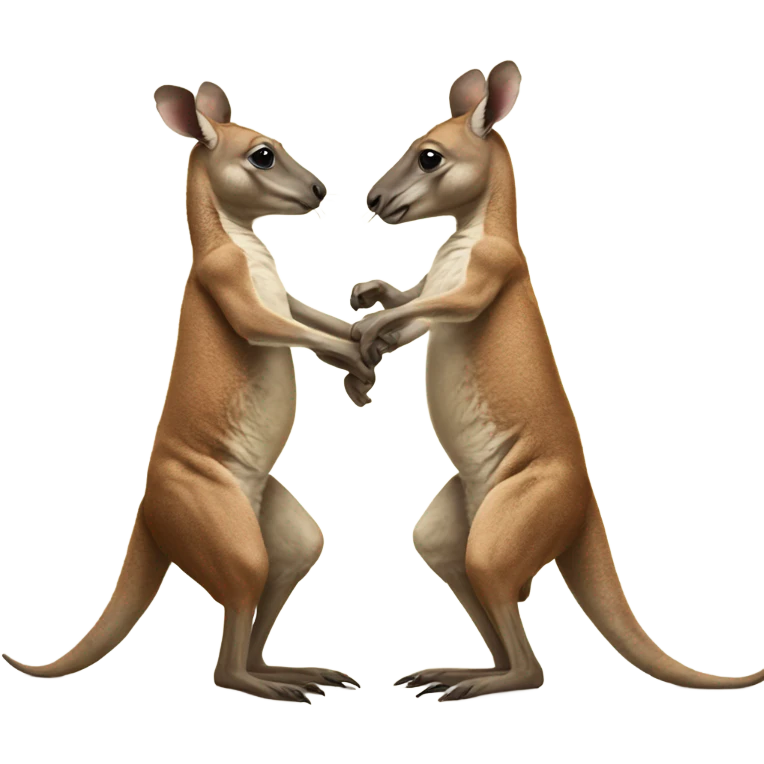 Kangaroos boxing each other  emoji