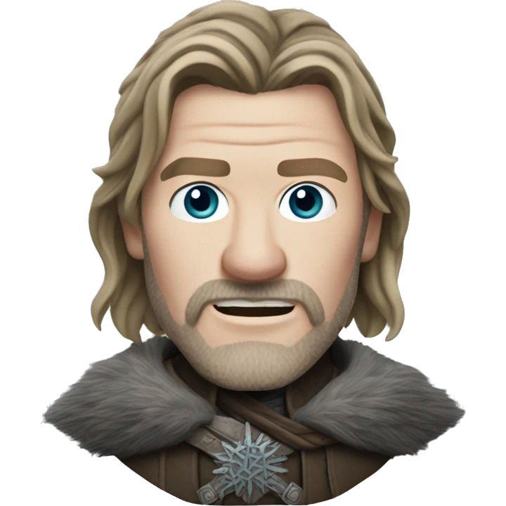 photorealistic frozen Eddard Stark emoji