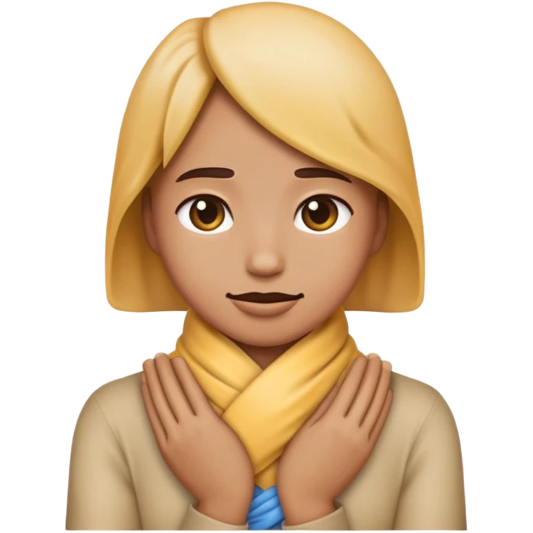 Emoji with hands wrapped around neck emoji
